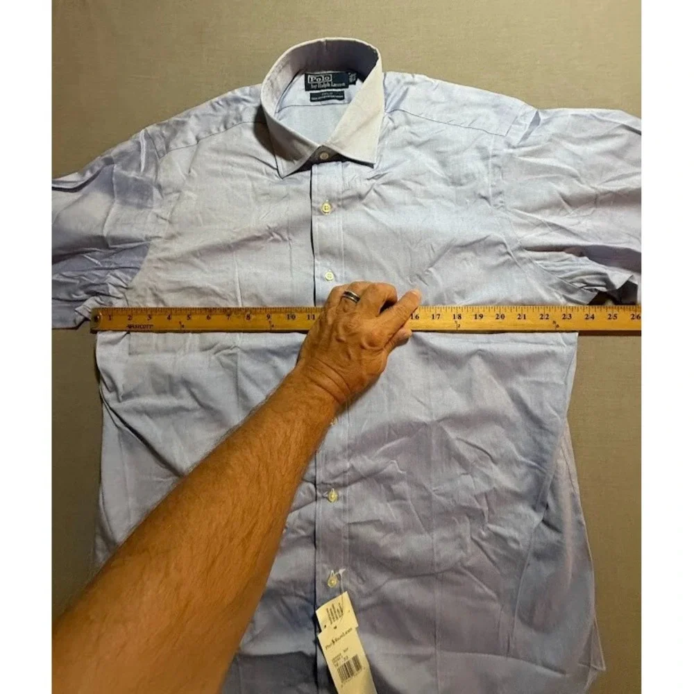 Polo Ralph Lauren Shirt Adult 16 1/2-33 Blue‎ Button Up Long Sleeve Casual Mens.